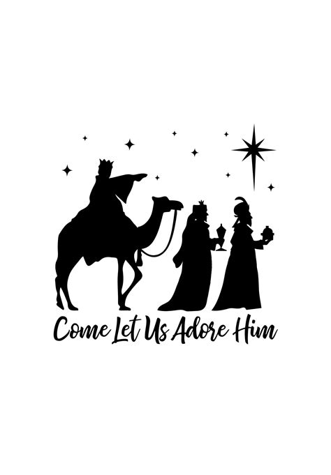 SVG CLIPART Christmas Nativity Silhouette Oh Holy Night - Etsy