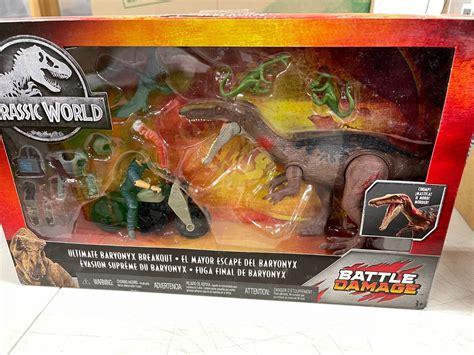 Jurassic World Ultimate Baryonyx Breakout Battle Damage Dino Rivals Mattel New Ebay