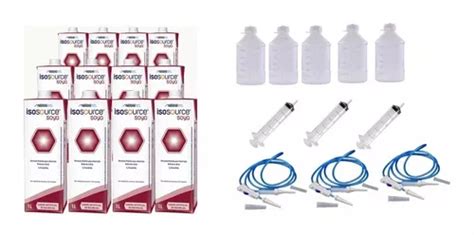 Kit Para Nutrição Enteral 12 Isosource Soya Frasco E Equipo