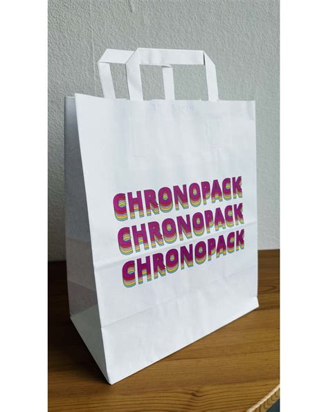 Chronopack Sacs Poign Es Plates Papier Blanc Xl