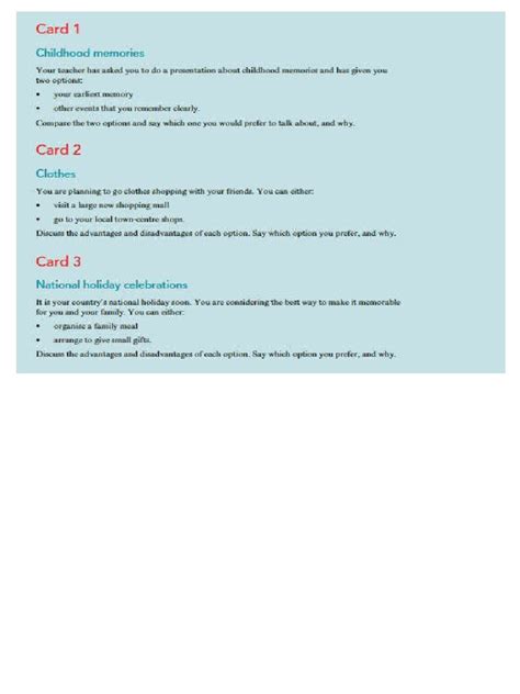 Speaking - Topic Card | PDF