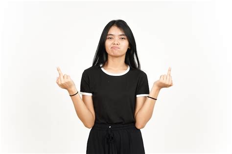 Premium Photo Showing Fuck Finger Sign Of Beautiful Asian Woman Isolated On White Background