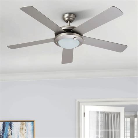 52" 5 Blade Reversible Ceiling Fan with Remote Control and LED Light ...