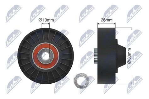 Deflection Guide Pulley V Ribbed Belt Rnk Ft Nty