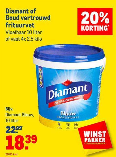 Diamant Of Goud Vertrouwd Frituurvet Korting Aanbieding Bij Makro