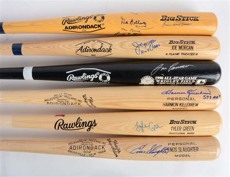 Lot Detail Lot Of Signed Baseball Bats Phillies Autographed Poster