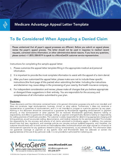 Fillable Online Medicare Advantage Appeal Letter Template 0535 Write In Fax Email Print