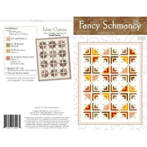 Fancy Schmancy Quilt Pattern By Wendy Sheppard Finished Size 55 X 71