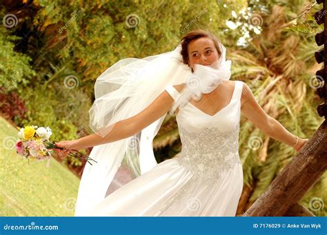 Wedding Dress On Windy Day