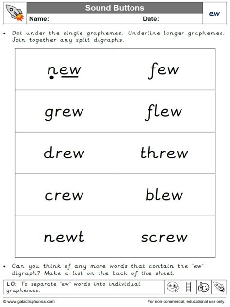 Ew Phonics Worksheets And Games Galactic Phonics