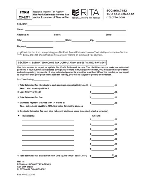 Form 20 Ext Fill Out Sign Online And Download Fillable Pdf Ohio