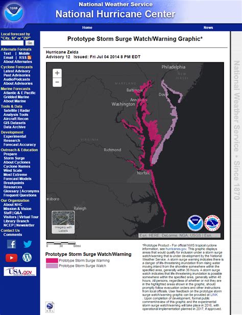 Storm Surge Watch/Warning Graphic