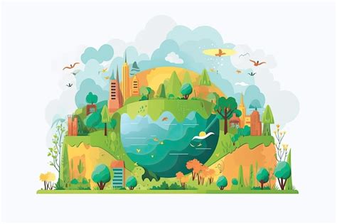 Premium AI Image | A cartoon of a green city with a green city in the ...