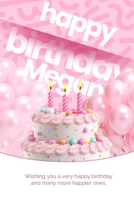 Pink 3d Happy Birthday Poster Template Postermywall