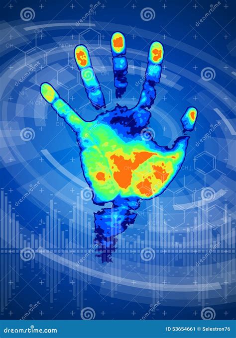 Thermal Hand Print Stock Vector Illustration Of Chemical