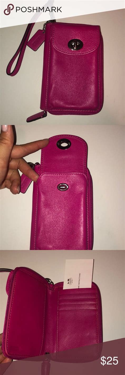 Pink Coach Wristlet | Wristlet, Pink wristlet, Coach wristlet