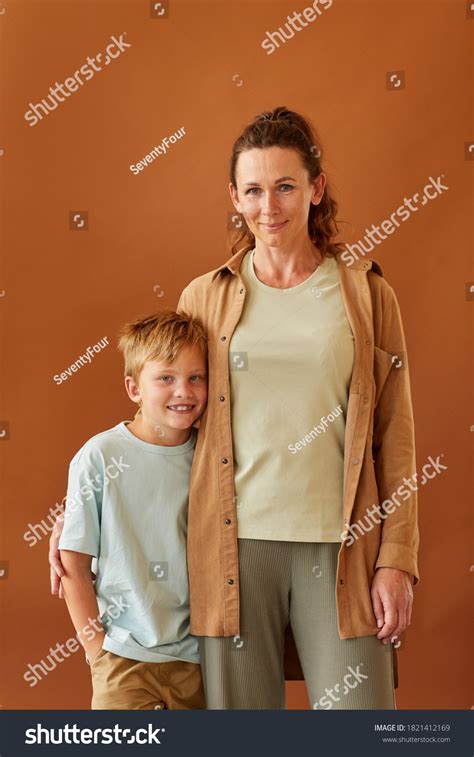 Vertical Portrait Happy Mature Mother Hugging Stock Photo Shutterstock