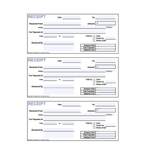 Printable Receipt Template Word – printable receipt template