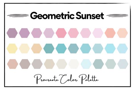 Geometric Sunset Procreate Color Palette Graphic By Poppy Blue