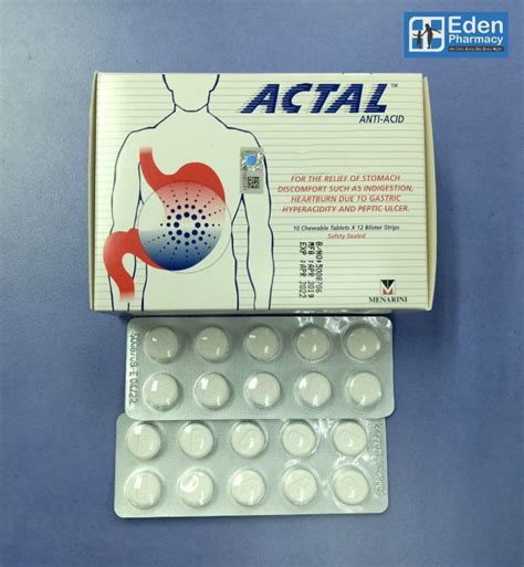 Actal Anti Acid Antacid For Gastric Heartburn X S Lazada