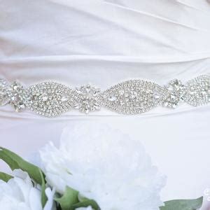 Full Length Crystal Rhinestone Bridal Belt Silver Bridal Belt With