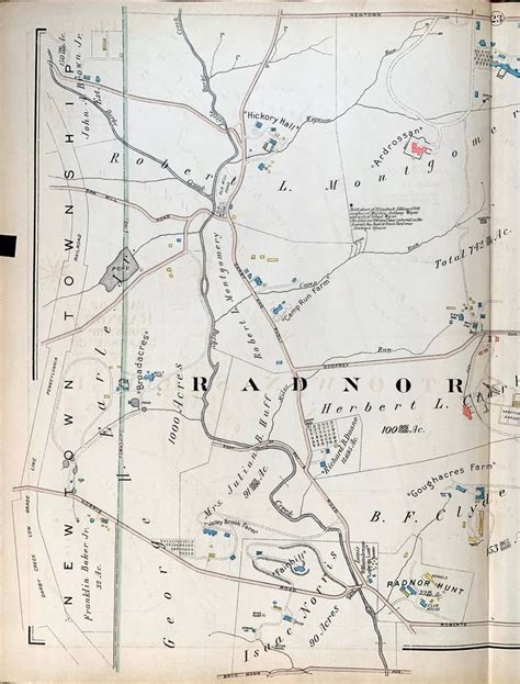 Radnor Map Original 1926 Main Line Atlas Ithan Map Delaware County