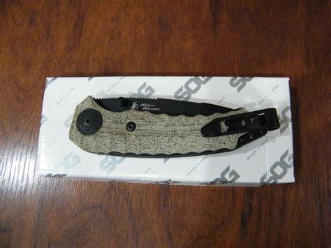 Sog Kiku Assisted Folding Knife Linen Micarta S35vn Ku 3004 Ebay