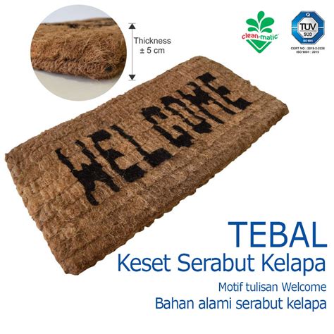 Jual Tchome Keset Tebal Serabut Kelapa Welcome Coco Mat Thick 180158