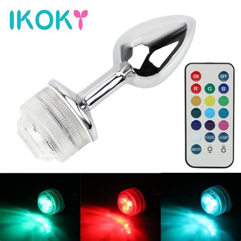 Ikoky Analplug Mit Led Licht Fernbedienung Kein Vibrator Edelstahl Butt