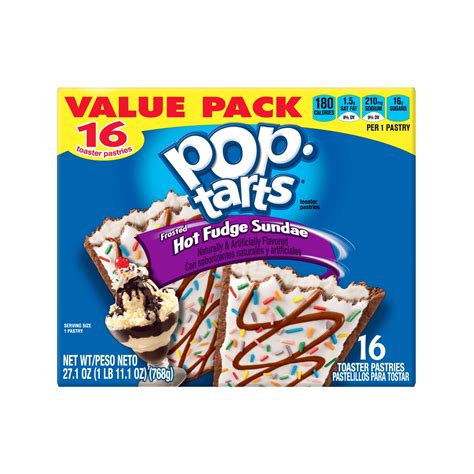 Pop Tarts Breakfast Toaster Pastries Frosted Hot Fudge Sundae 271 Oz 16 Ct