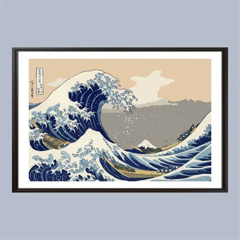 The Great Wave off Kanagawa Digital Illustration - Etsy