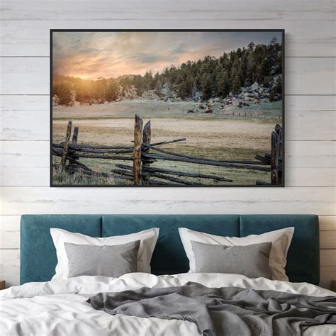 Rustic Bedroom Decor Wall Art - Split Rail Fence - Teri James Photography