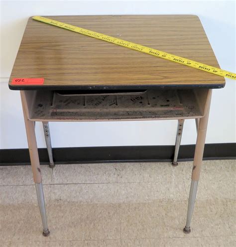 Wood & Metal Desk w/ Storage Drawer - Oahu Auctions