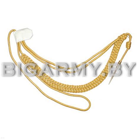 Аксельбант 1 наконечник офицерский корейская нить золото купить в ...