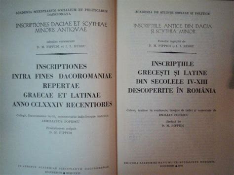 INSCRIPTIILE DIN SECOLELE IV XIII DESCOPERITE IN ROMANIA De EMILIAN