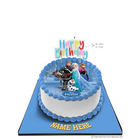 Disney Frozen Princess Cake With Happy Birthday Candle Frozen Birthday Cake Elsa Cake Frozen