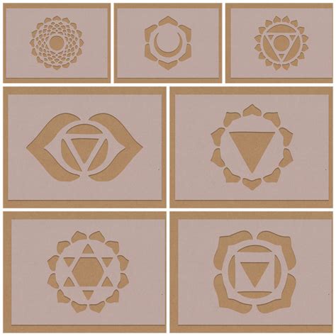 Chakra Symbols Individual Stencils A6 A3 Etsy Uk