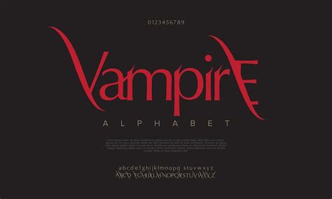 Vampire Premium Luxe Lettres Et Chiffres De L alphabet élégant