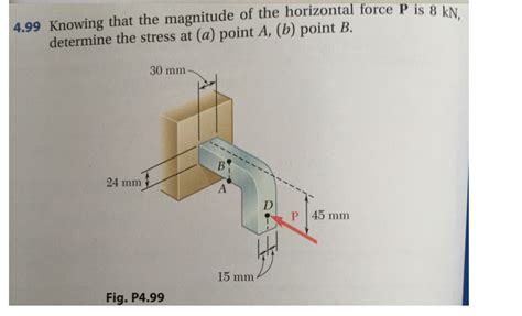 Solved 4.99 knowing that the magnitude of the horizontal | Chegg.com 