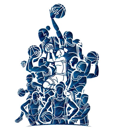 Shadow Group of Basketball Female Players 21382926 Vector Art at Vecteezy