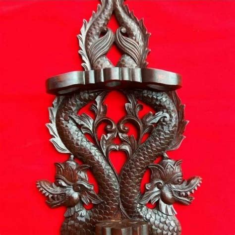 Jual Jagrak Blawong Keris Naga Kembar Temanten Bahan Kayu Jati Asli