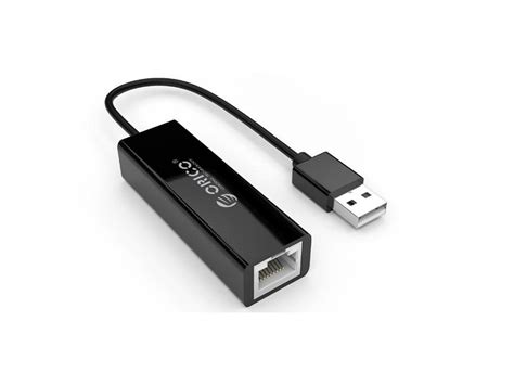 Orico адаптер USB to LAN 100Mbps black UTJ U2 Laptop bg