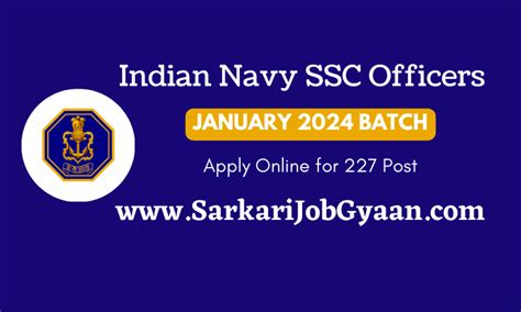 Indian Navy SSC Officers Vacancies For January 2024 Batch Apply