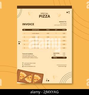 Mod Le De Facture De Pizza Pour Aliments Illustration Du Sc Nario De