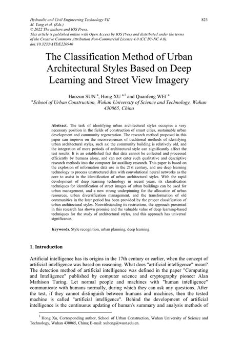 Pdf The Classification Method Of Urban Architectural Styles Based On