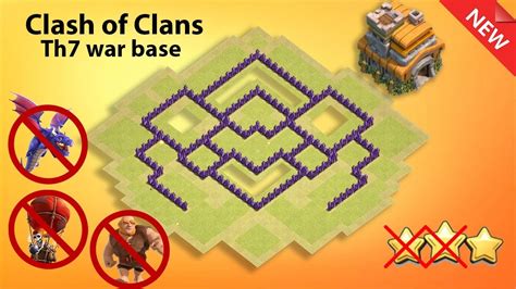 Coc Town Hall 7 War Base Design Th7 Anti 2and3 Star Base Layout Defense For 2020 Youtube