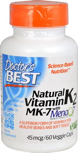 Doctor S Best Natural Vitamin K2 Menaq7® 45 Mcg 60 Veggie Caps Vitacost