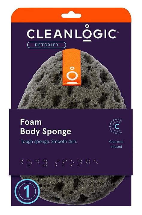 Cleanlogic Detoxifying Mesh Foam Bath Body Face Scrubber Exfoliating