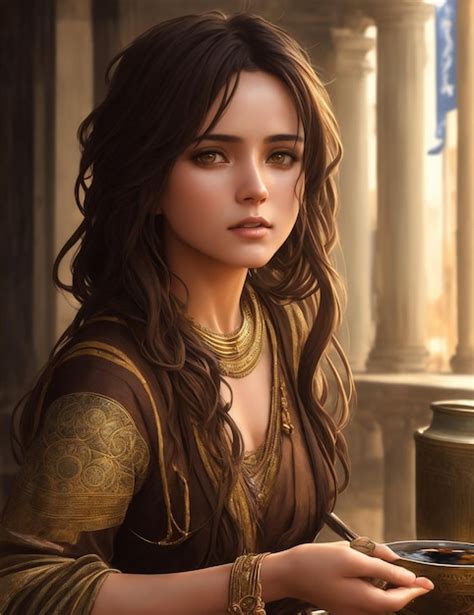 Premium AI Image | Illustration of a beautiful princess girl with brown ...