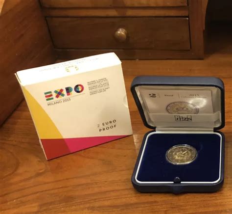 2 EURO COMMEMORATIVO Italia 2015 World Milano Expo Proof Fondo Specchio